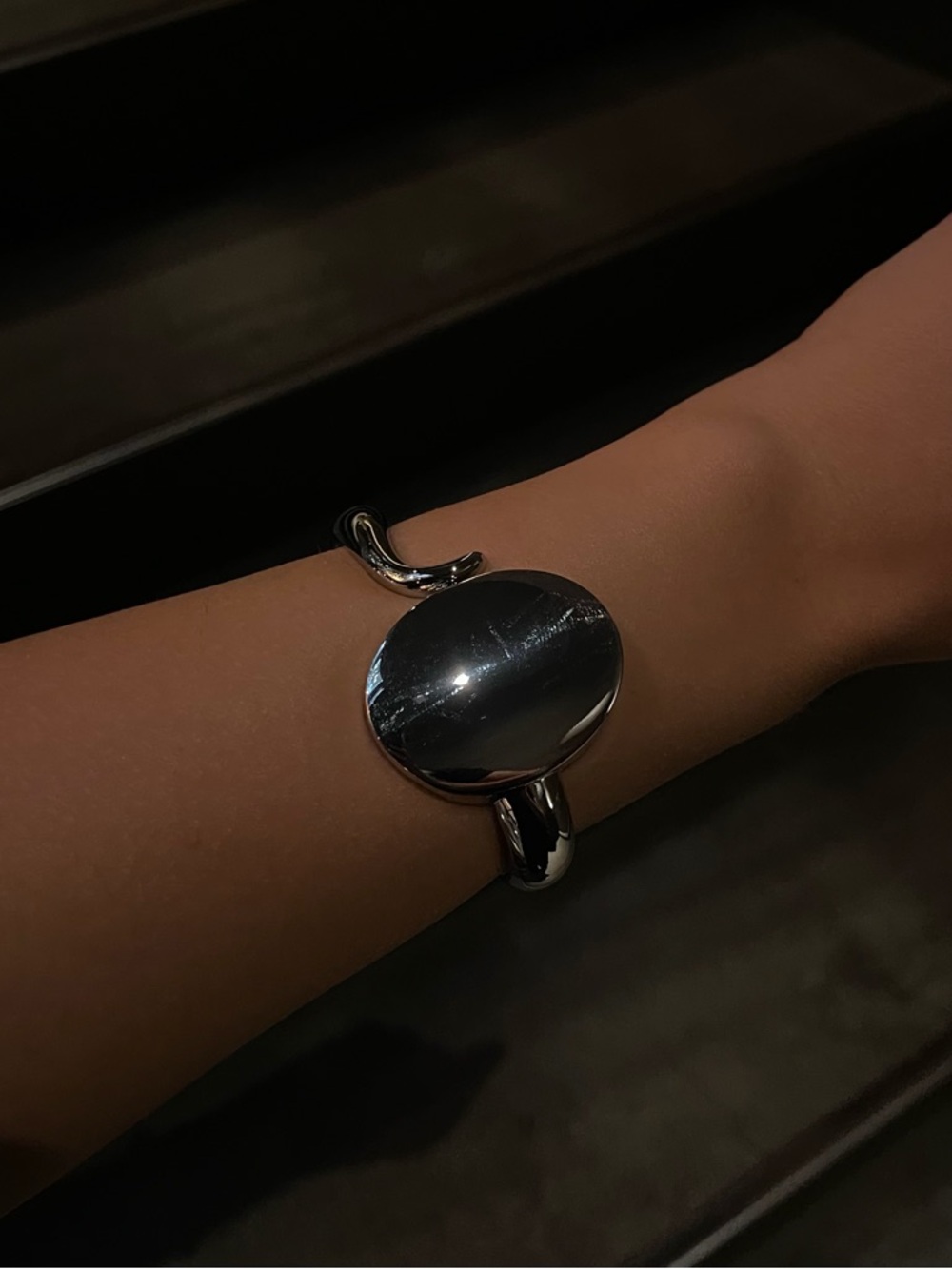 Polished Silver Statement Cuff Bracelet
